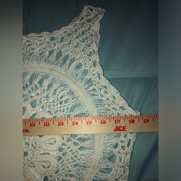 VENUS White Crochet Sleeveless Coverup Dress NWOT M/L - Picture 12 of 16